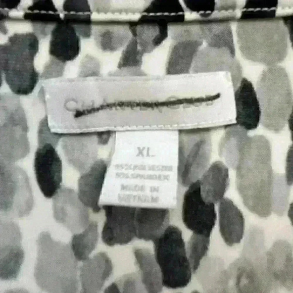 Charter Club Womens XL Black Brown Gray Sleeveless Blouse Draped Front Geometric - Picture 6 of 11